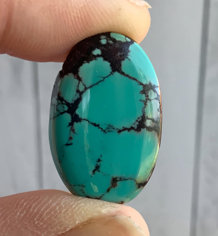 Beautiful Blue Bao Canyon Turquoise Oval Cabochon