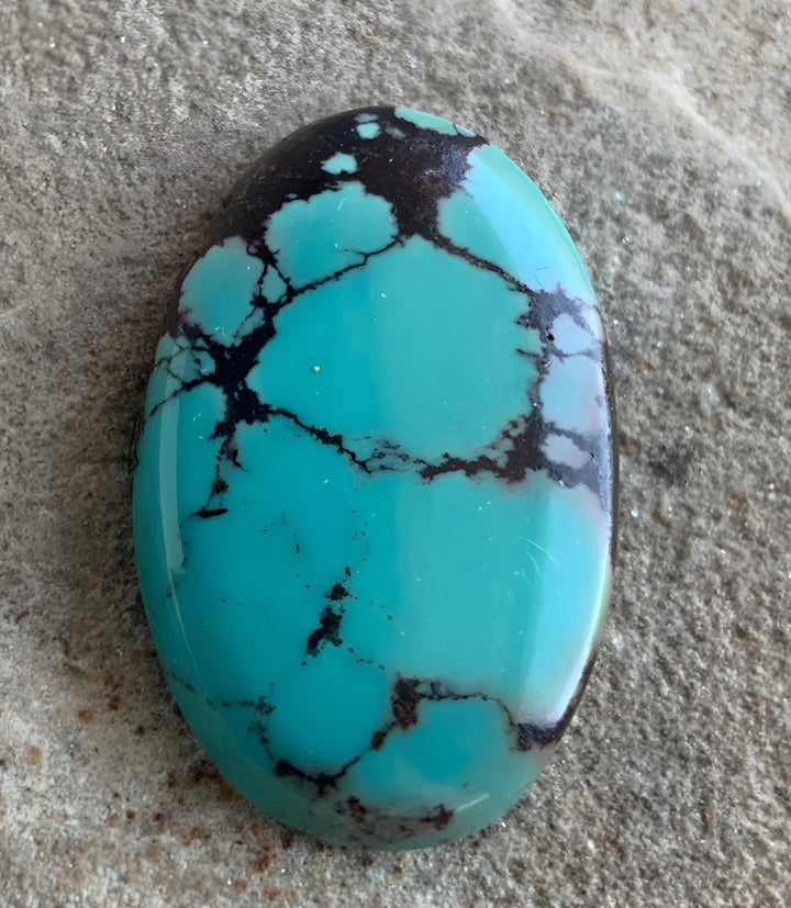 Beautiful Blue Bao Canyon Turquoise Oval Cabochon