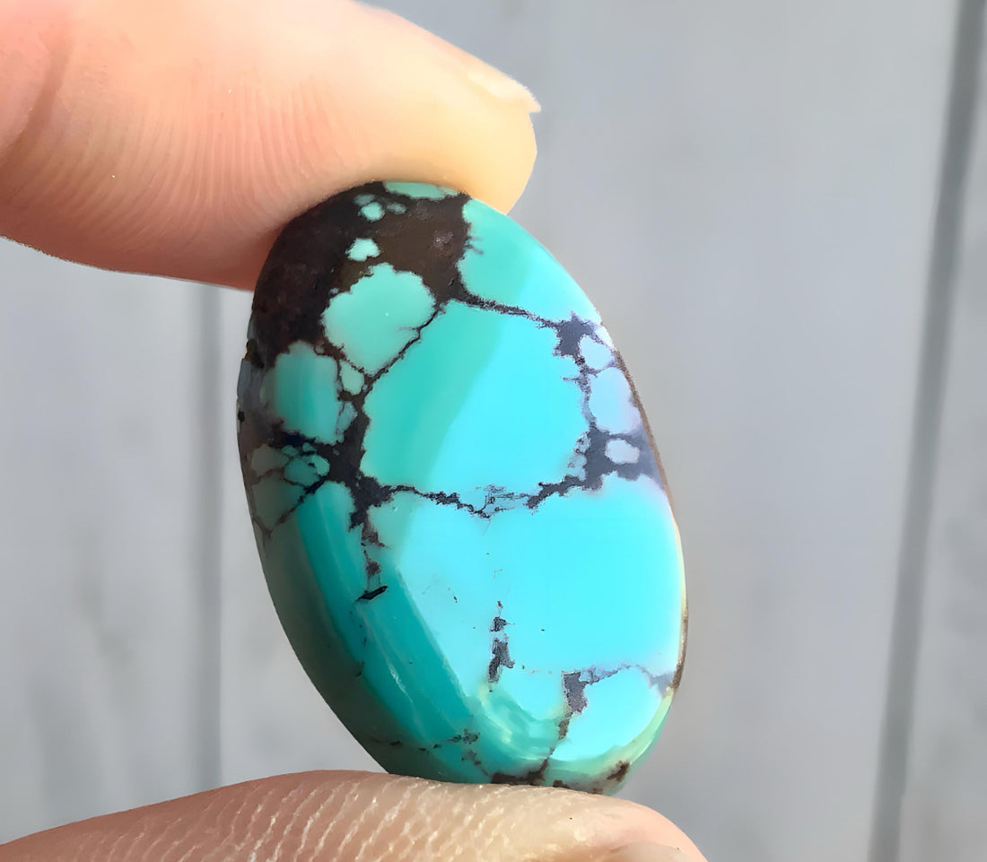 Beautiful Blue Bao Canyon Turquoise Oval Cabochon