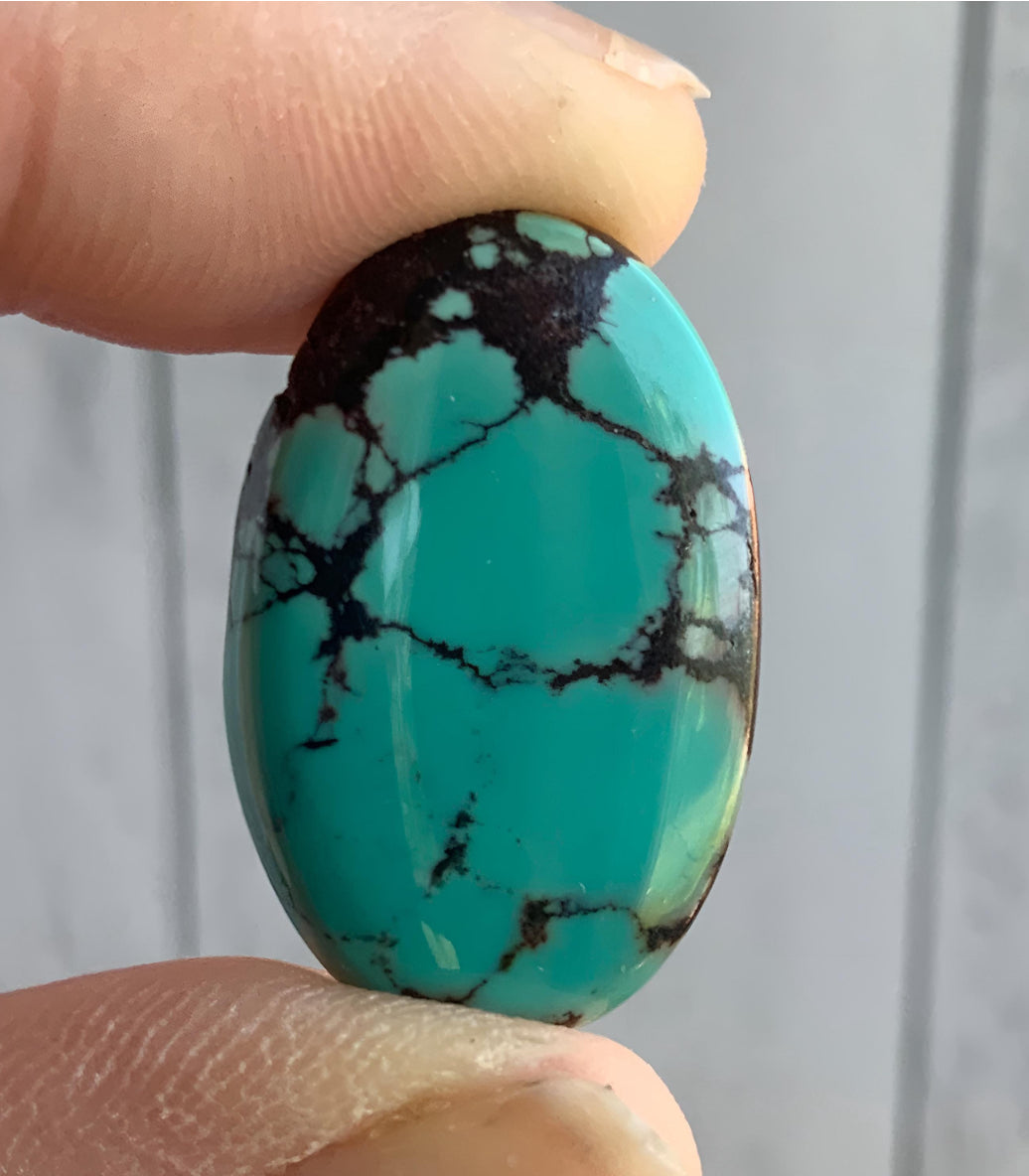 Beautiful Blue Bao Canyon Turquoise Oval Cabochon