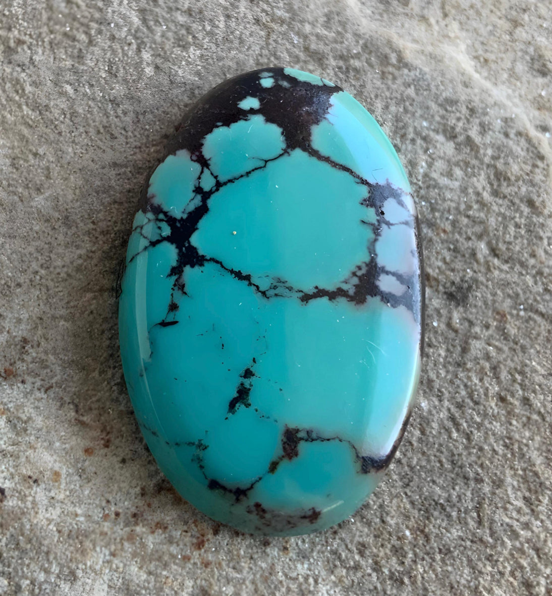 Beautiful Blue Bao Canyon Turquoise Oval Cabochon
