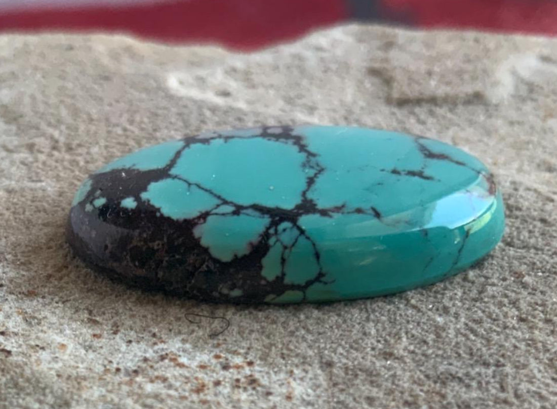 Beautiful Blue Bao Canyon Turquoise Oval Cabochon