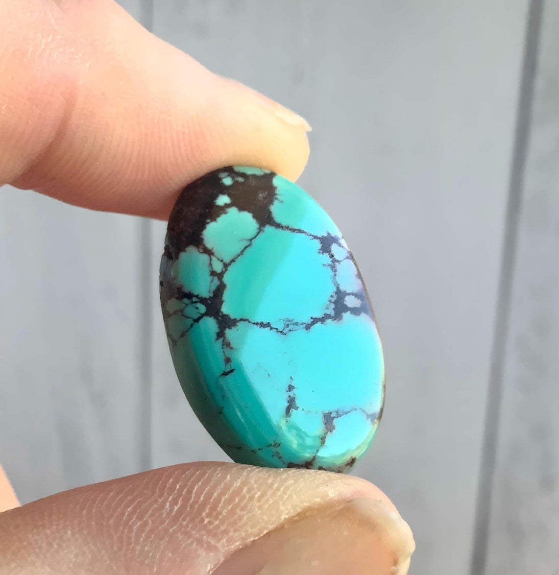 Beautiful Blue Bao Canyon Turquoise Oval Cabochon