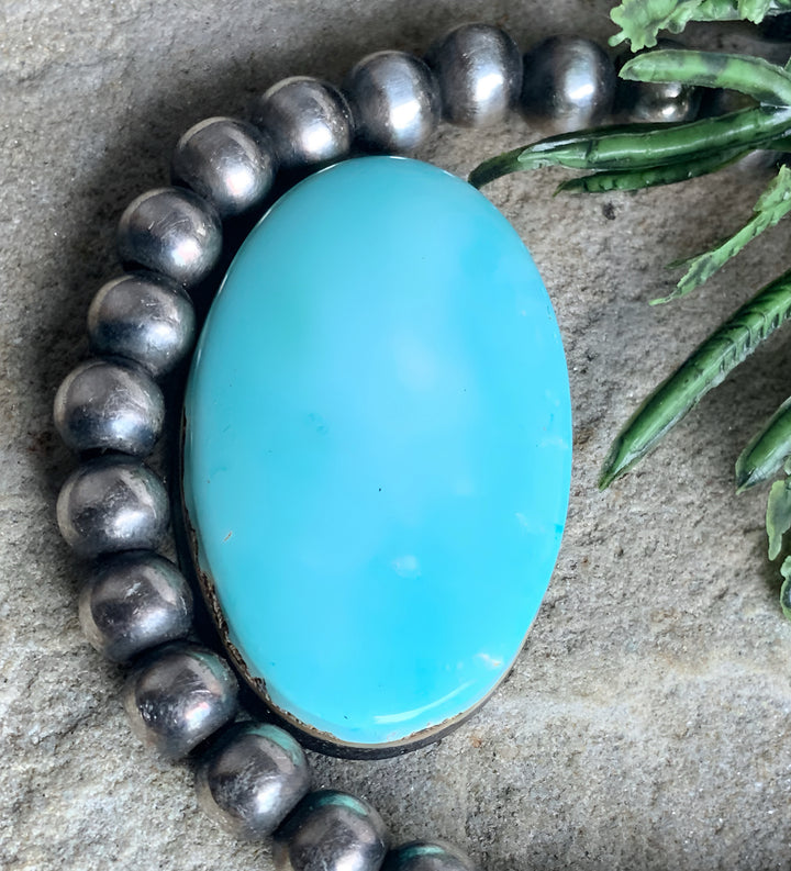Royston Turquoise Blue Oval Cabochon-Nevada Gemstone #R41