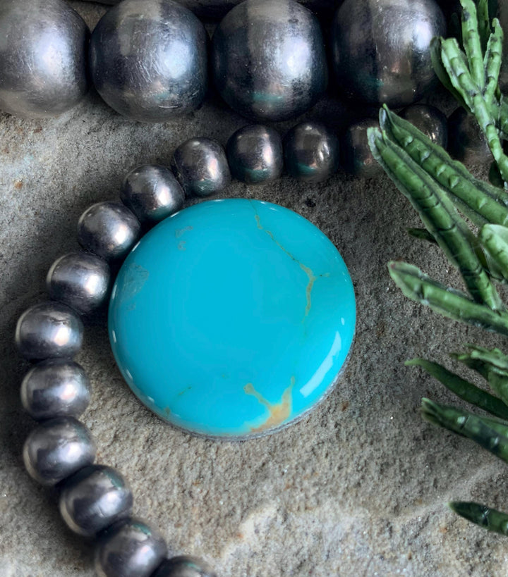 Blue Gem Turquoise Round Cabochon
