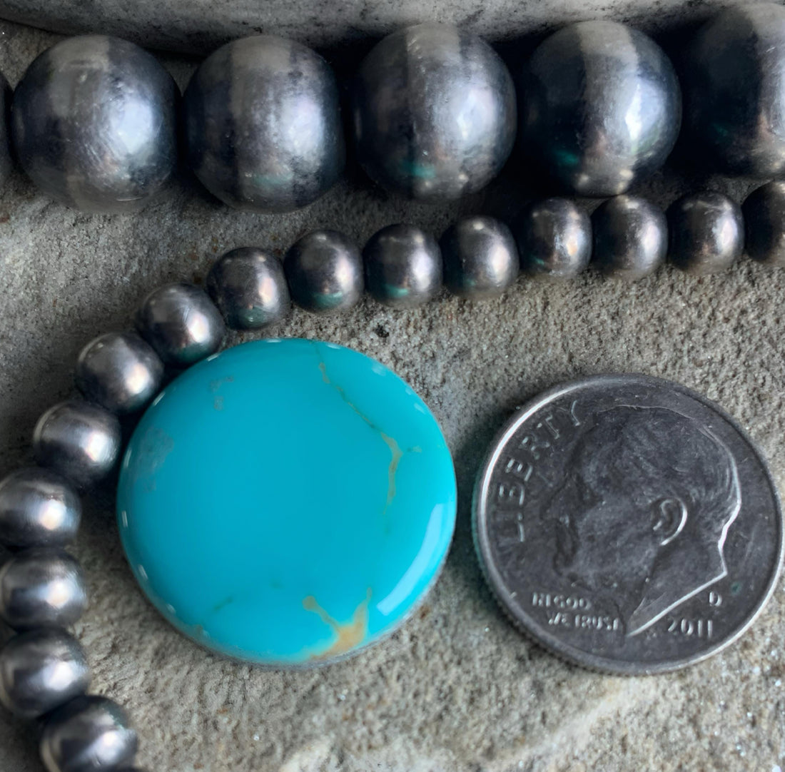 Blue Gem Turquoise Round Cabochon