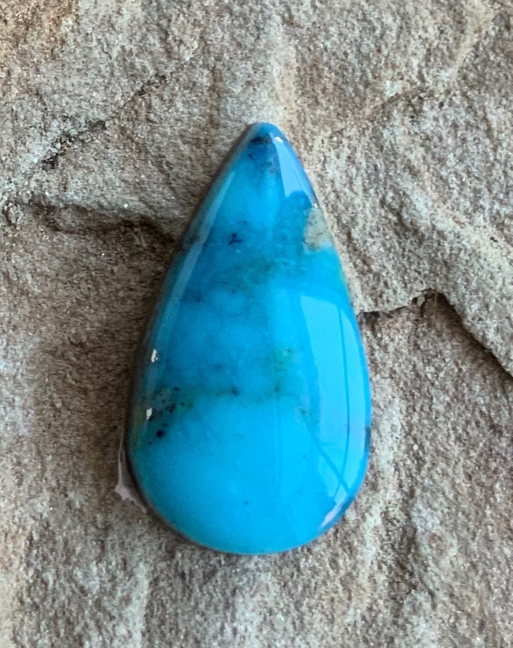 Ithaca Peak Turquoise Teardrop Cabochon-Arizona Gemstone