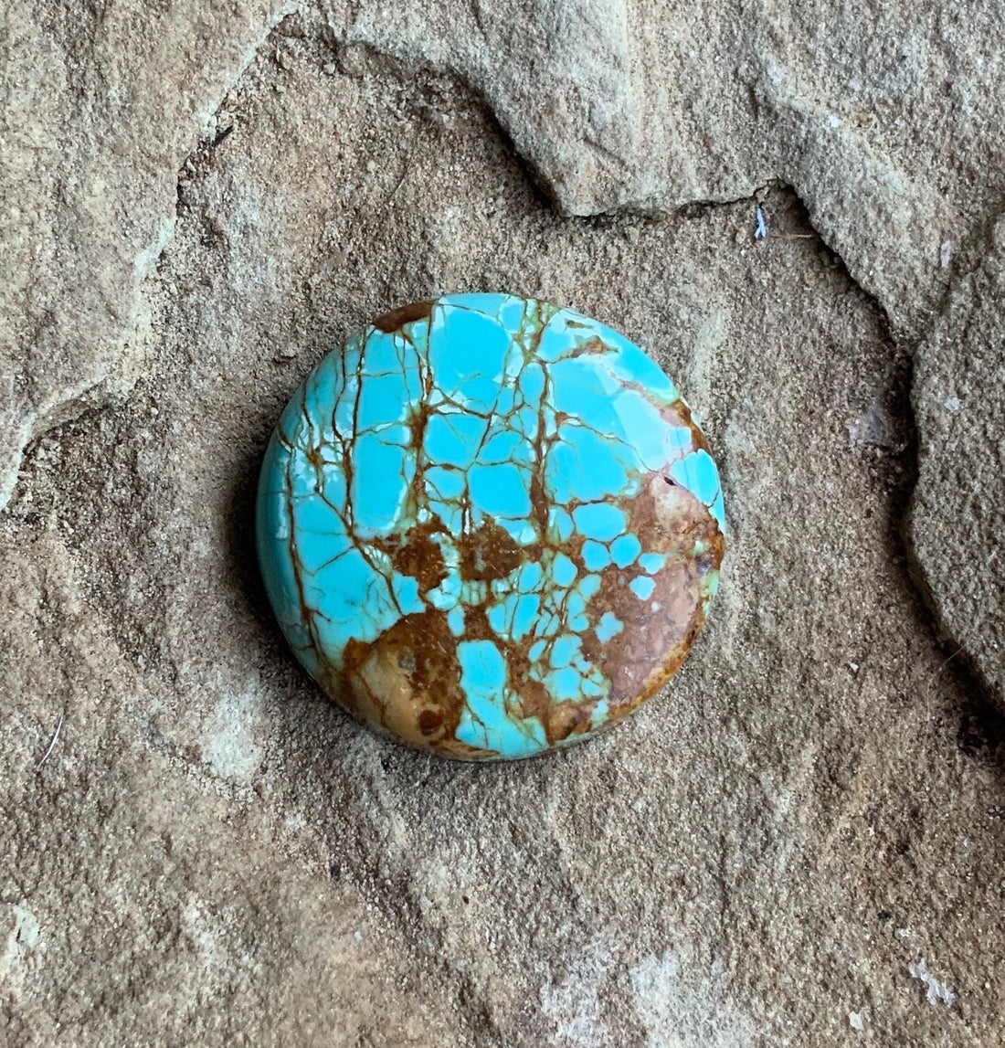 Beautiful Blue Number 8 Turquoise Round Cabochon