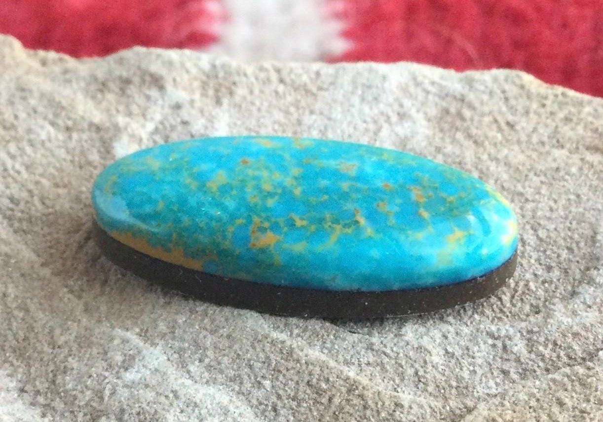 Beautiful Blue Green Royston Turquoise Oval Cabochon
