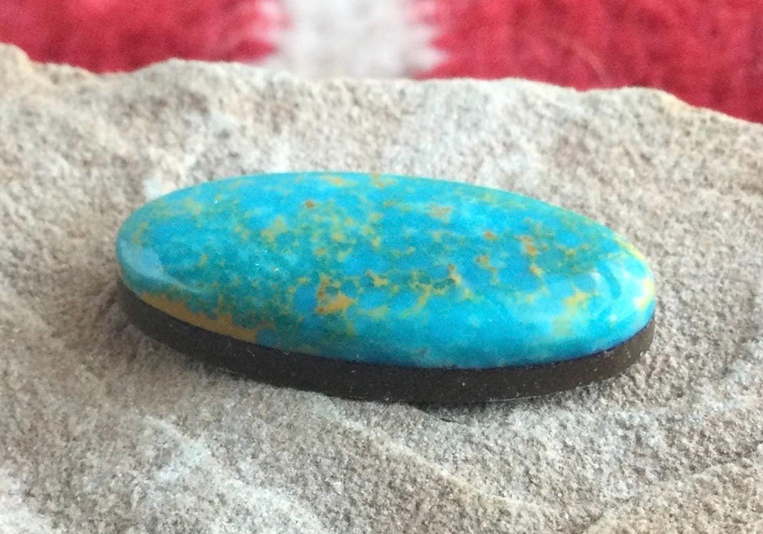 Beautiful Blue Green Royston Turquoise Oval Cabochon