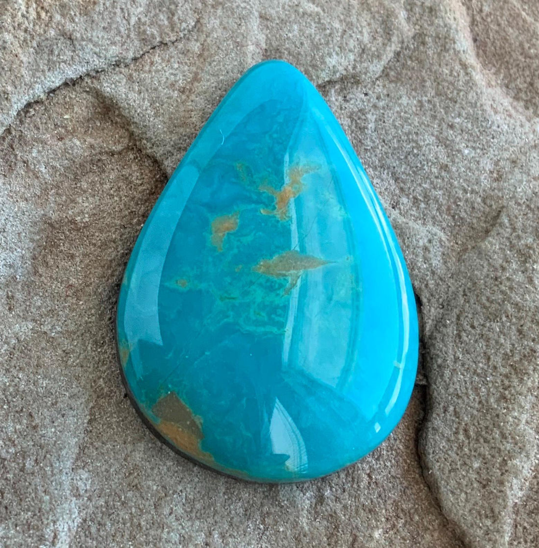 Beautiful Blue Royston Turquoise Teardrop Cabochon #R30