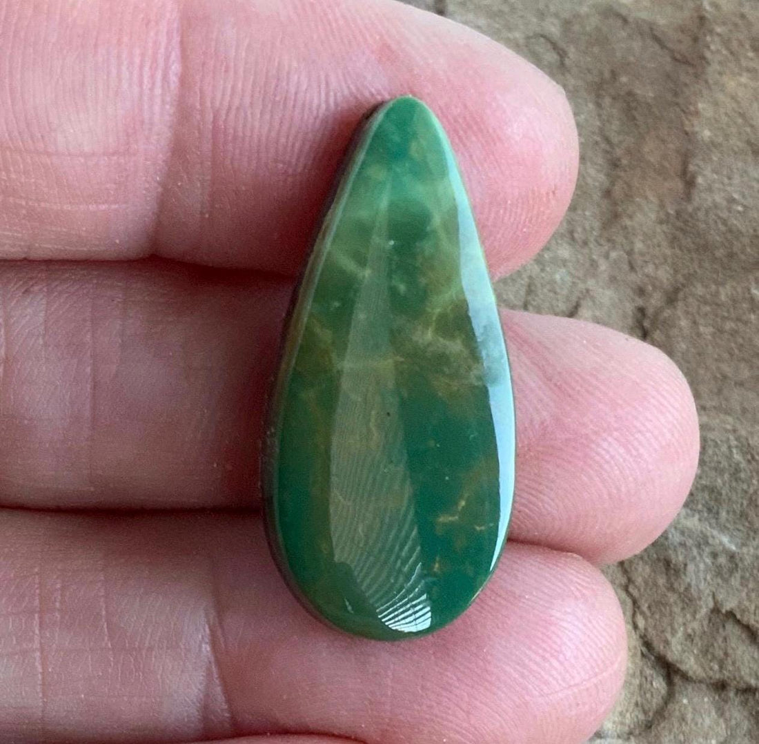 Natural Turquoise Mountain Turquoise Green Teardrop Cabochon