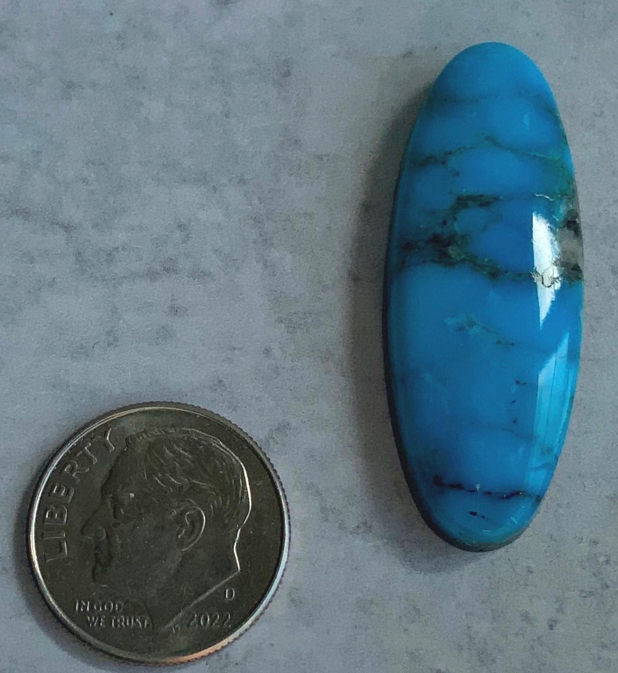 Beautiful Blue Ithaca Peak Turquoise Long Oval Cabochon #IP146