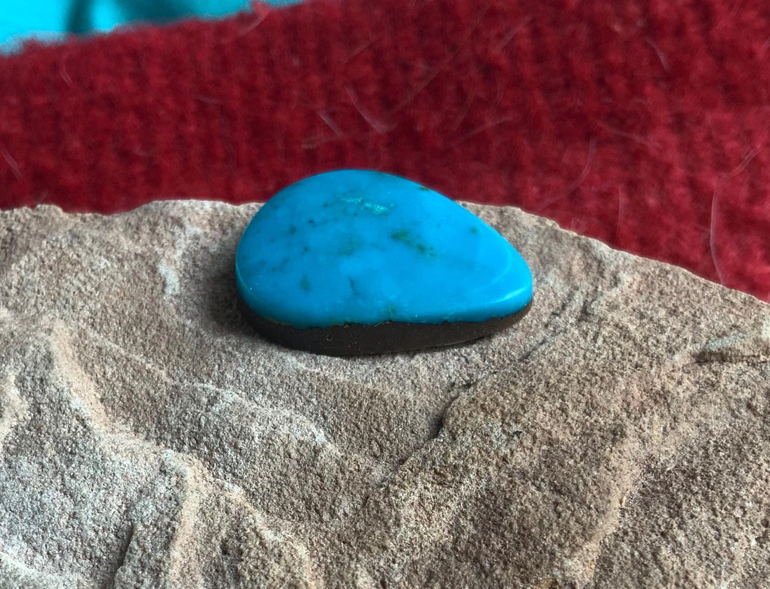 Bright Blue Turquoise Mountain Turquoise Teardrop Cabochon
