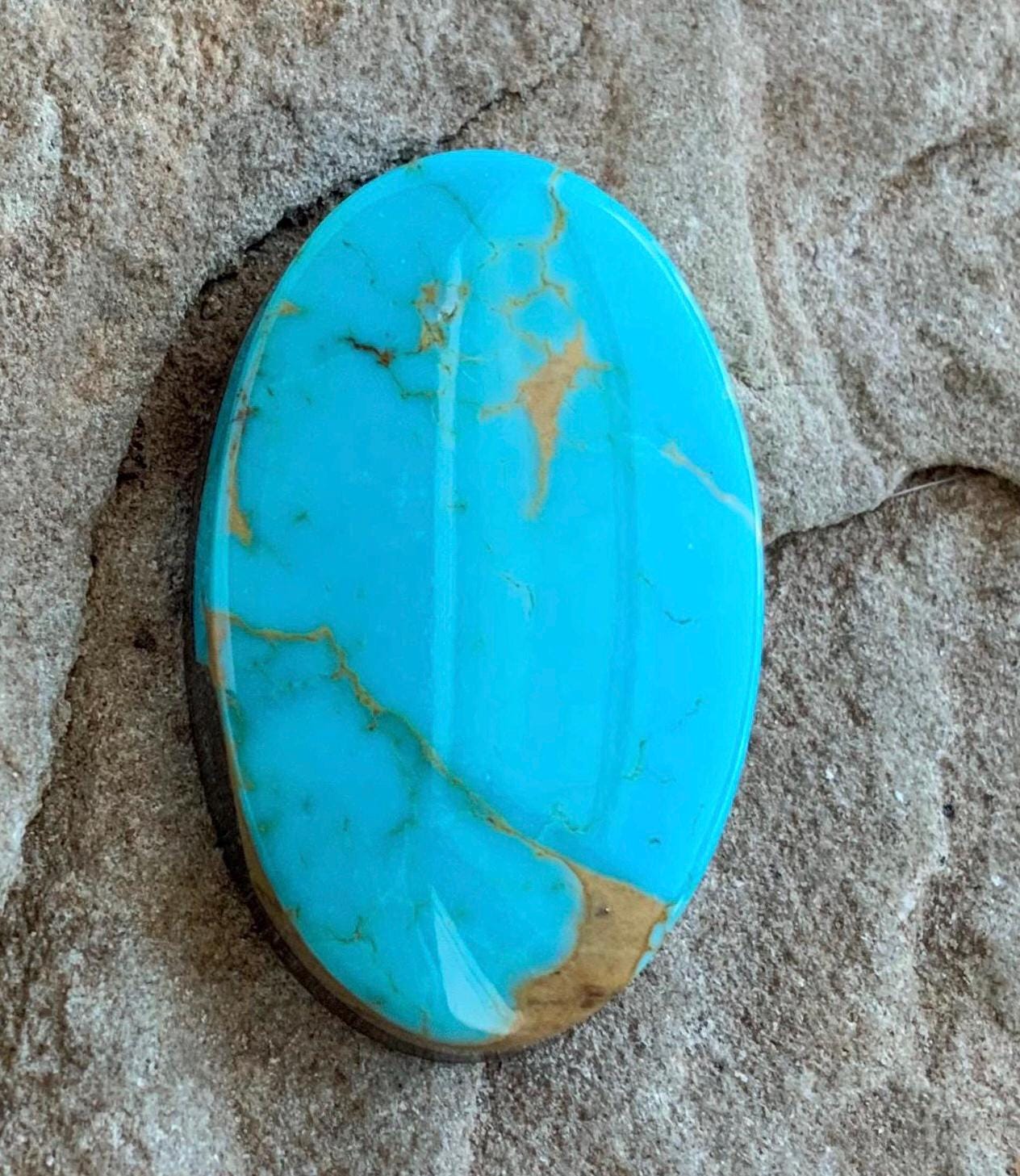 Beautiful Blue Natural Royston Turquoise Oval Cabochon R136