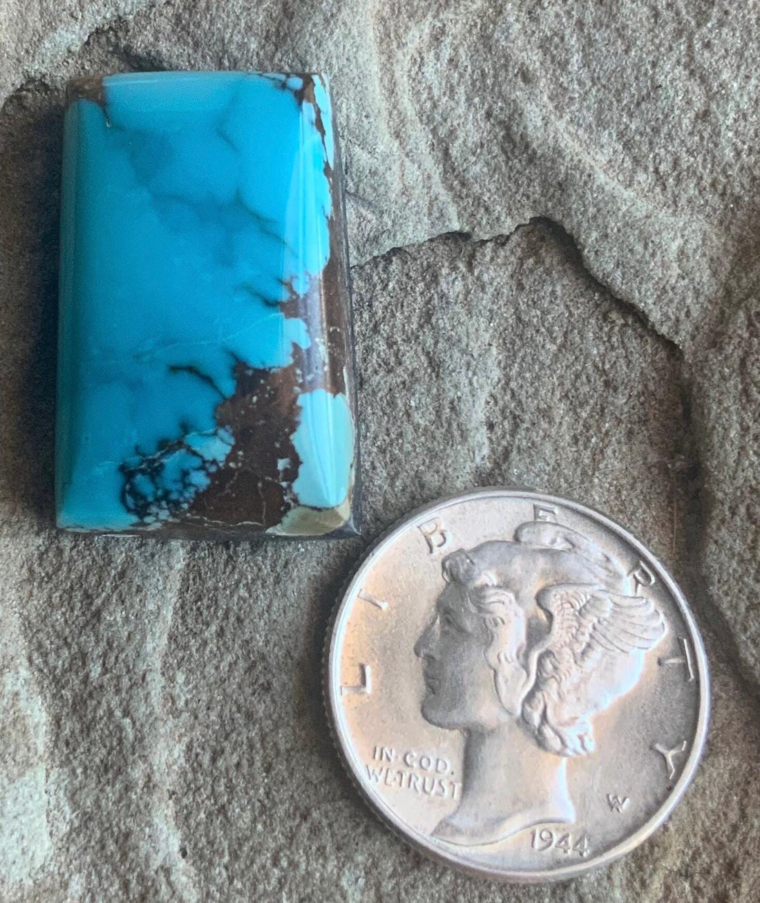 Beautiful Natural Sierra Nevada Rectangular Turquoise Cabochon