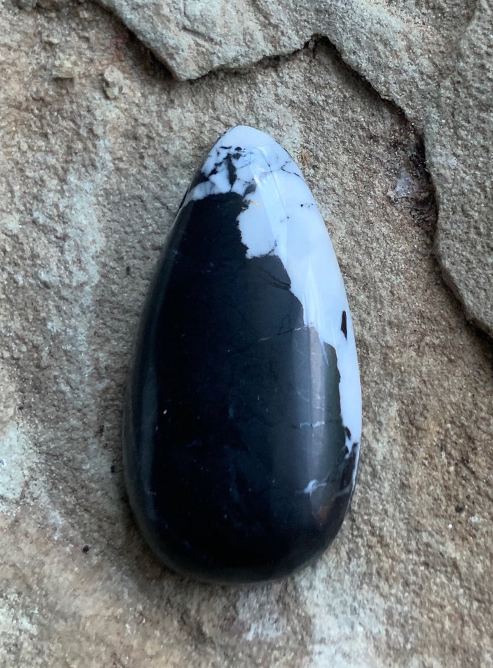 Stunning Natural White Buffalo Teardrop Cabochon