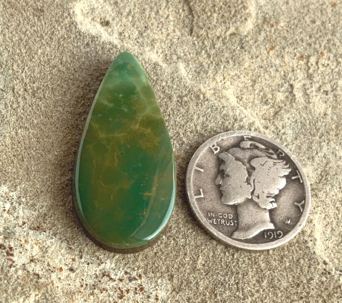 Natural Turquoise Mountain Turquoise Green Teardrop Cabochon