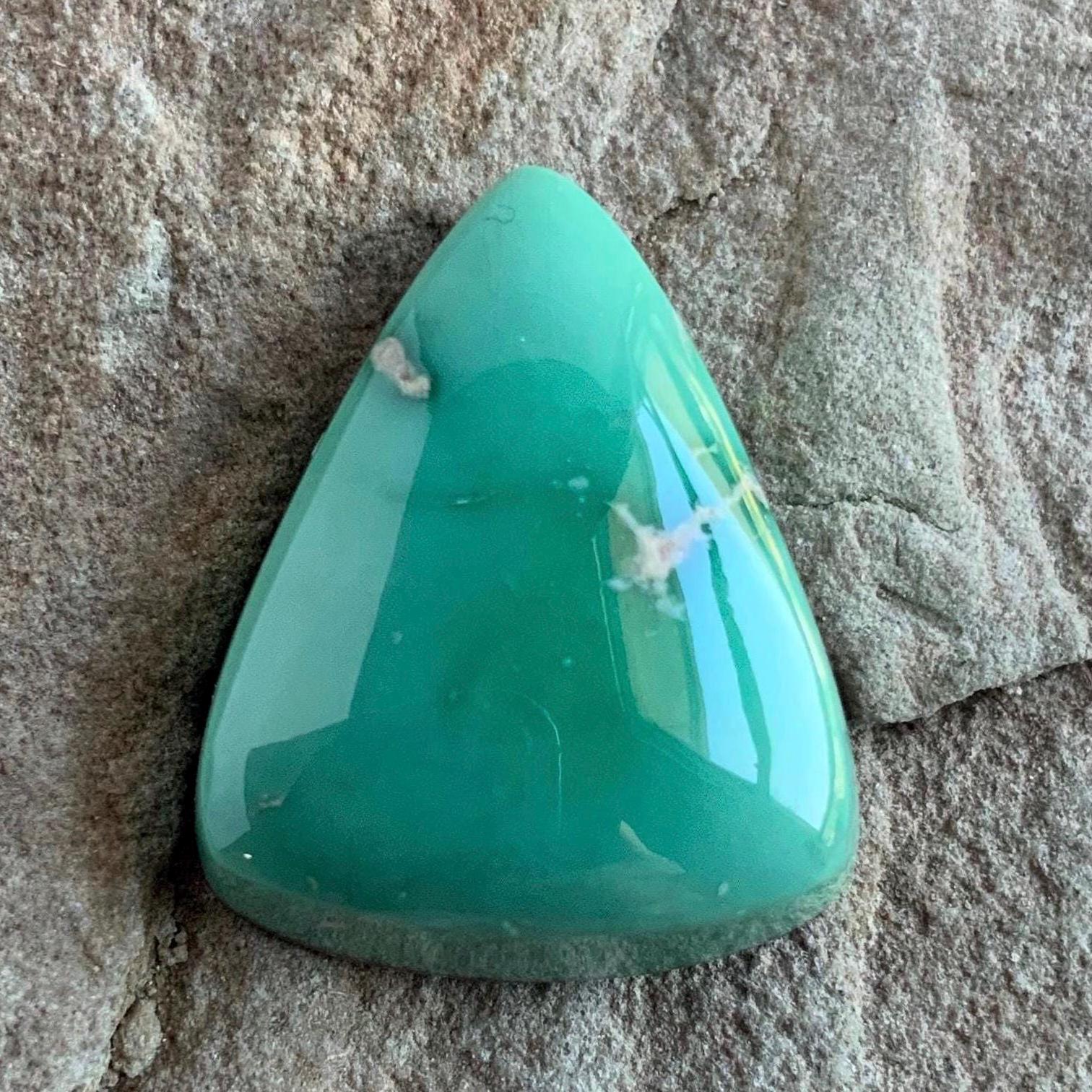 Gorgeous Natural Broken Arrow Variscite Thick Cut Triangle Cabochon
