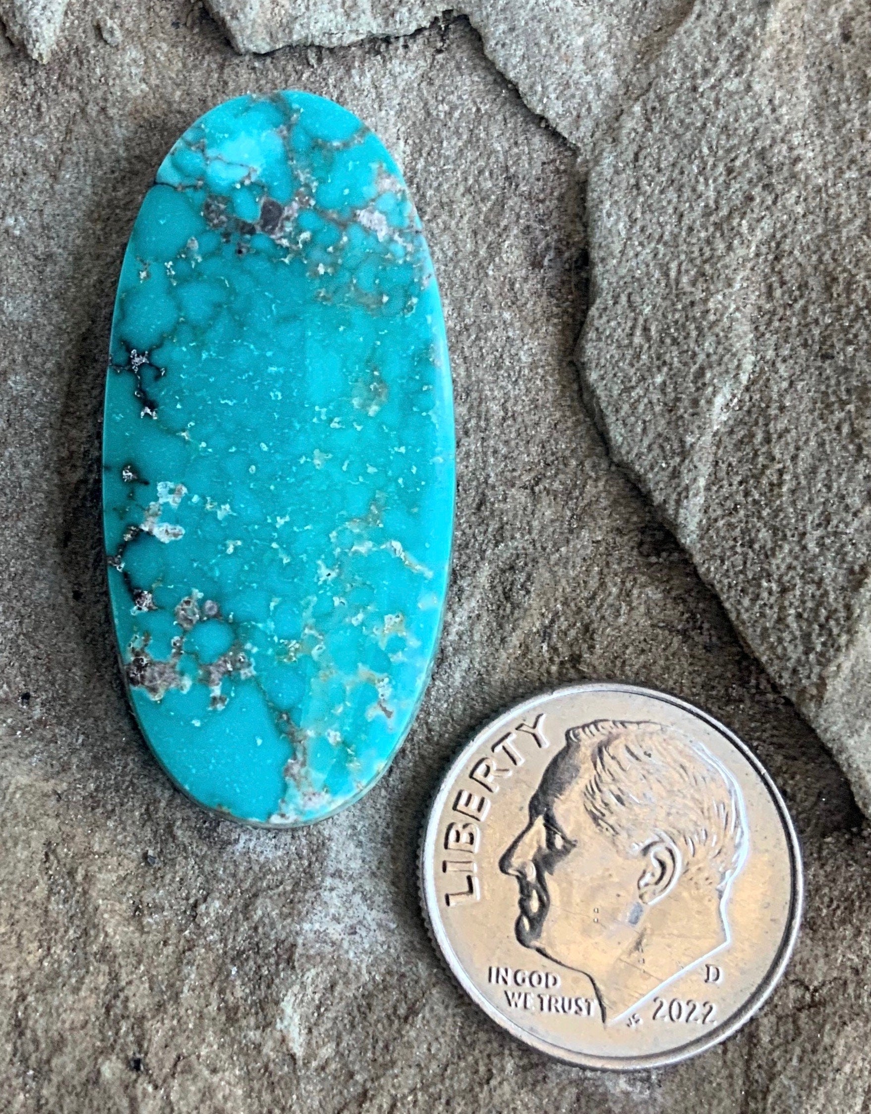 Beautiful Carico Lake Turquoise Large Oval Cabochon