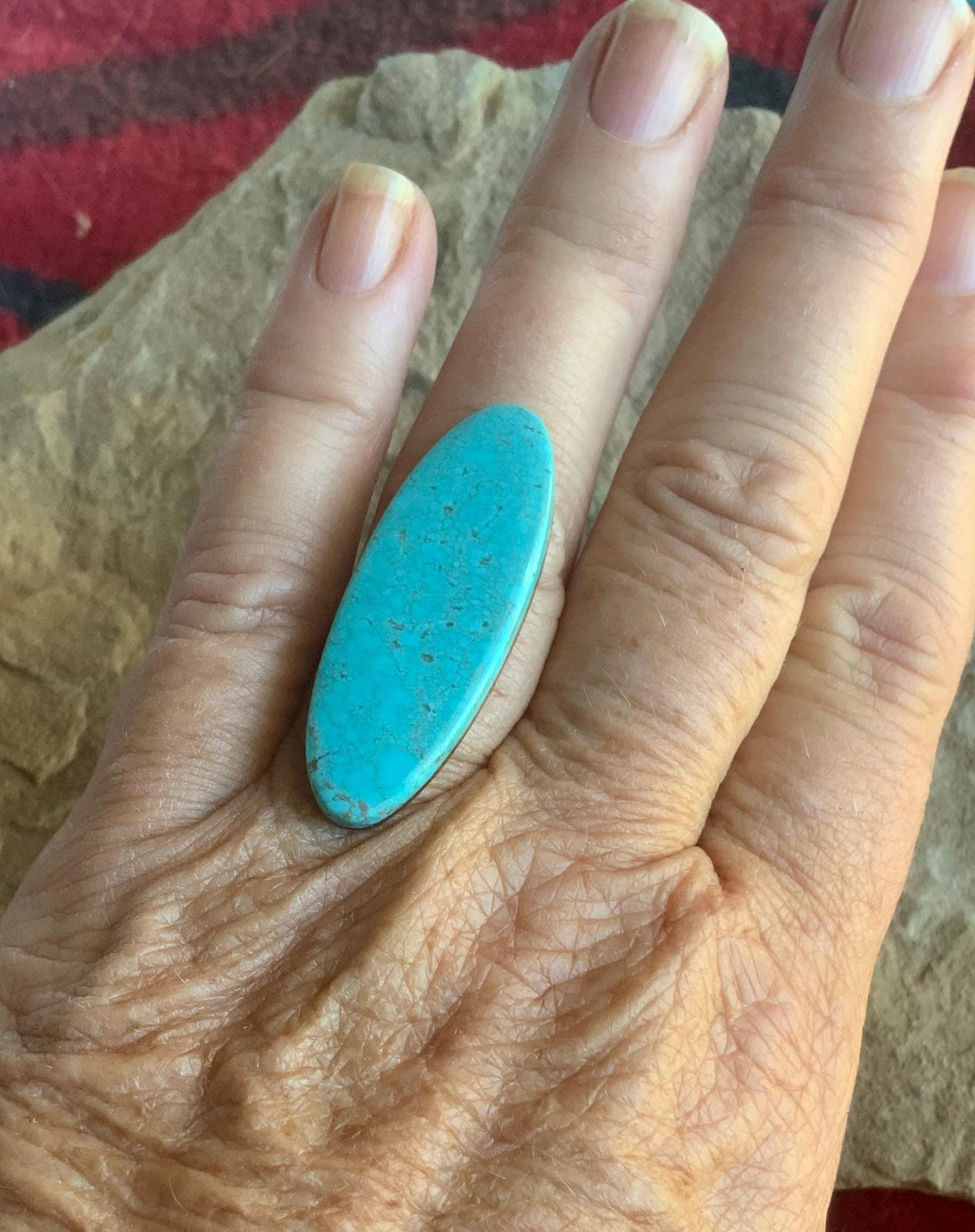 Sky Blue Royston Turquoise Long Oval Cabochon #R46