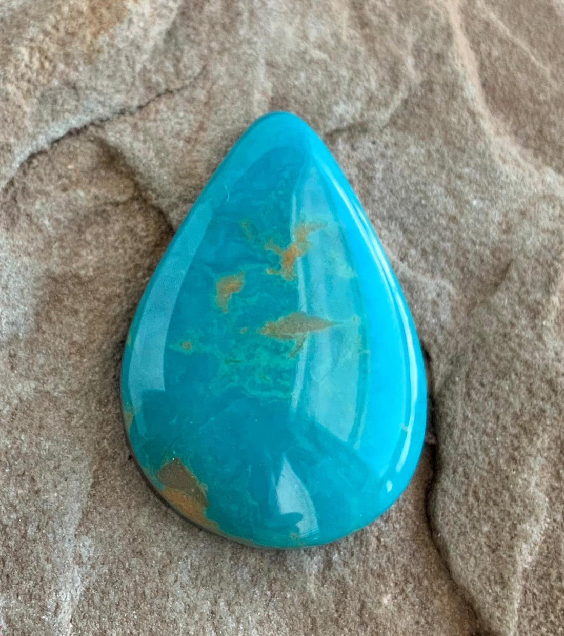Beautiful Blue Royston Turquoise Teardrop Cabochon #R30