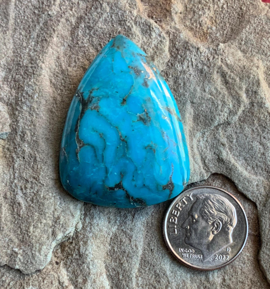 Beautiful Blue Morenci Turquoise Triangular Cabochon