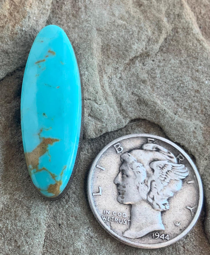 Beautiful Blue Natural Royston Turquoise Long Oval Cabochon