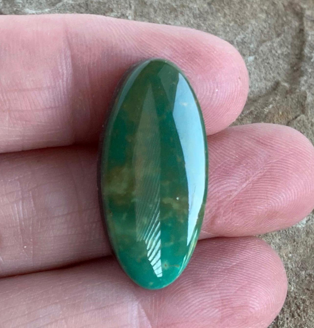 Beautiful Green Natural Turquoise Mountain Turquoise Long Oval Cabochon