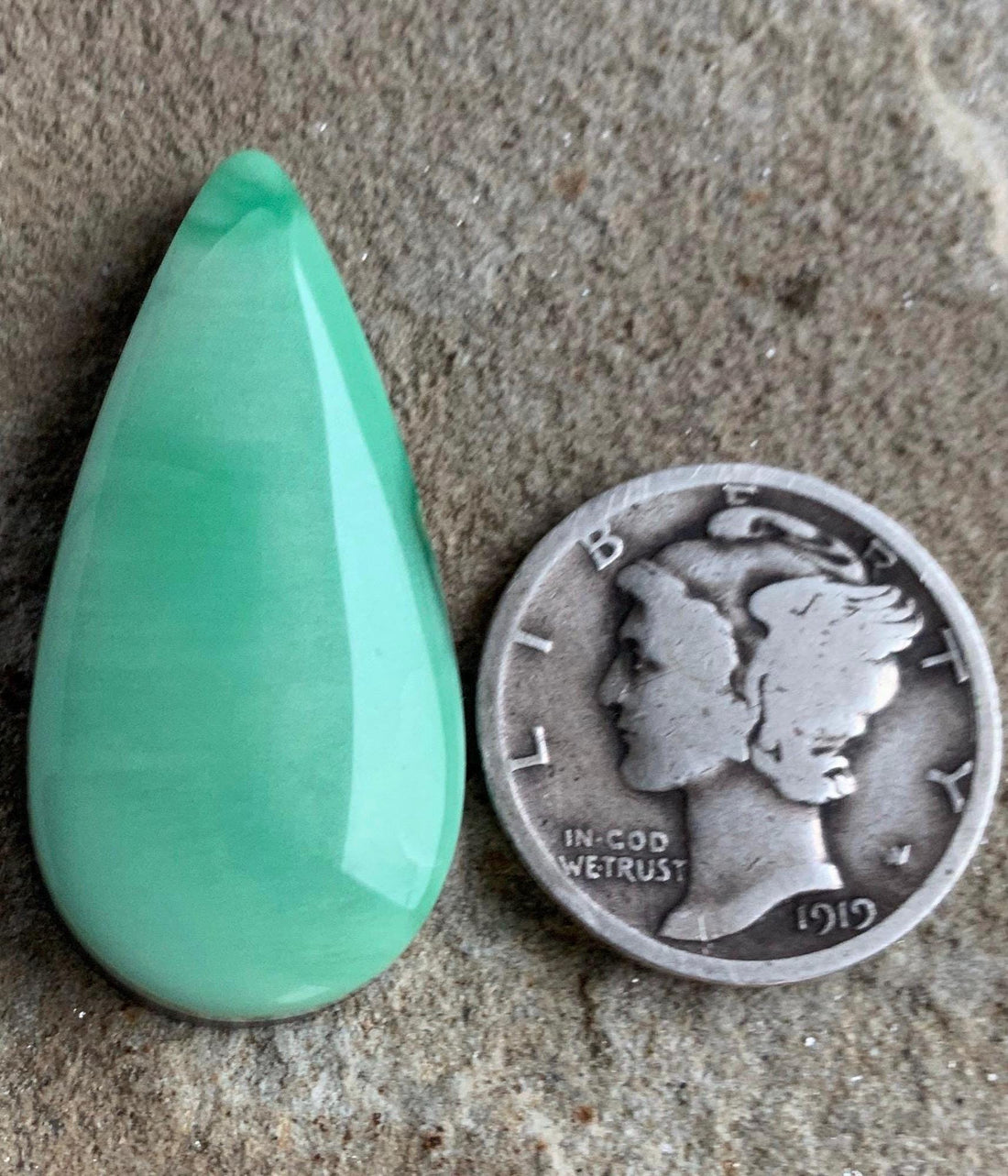 Beautiful Rare Green Natural Orvil Jack Turquoise Cabochon