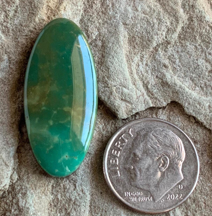 Beautiful Green Natural Turquoise Mountain Turquoise Long Oval Cabochon