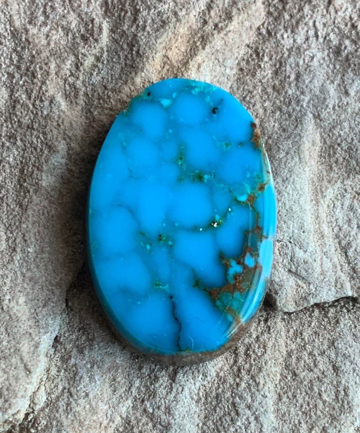 Turquoise Mountain Turquoise Oval Cabochon-Arizona Gemstone #TM11