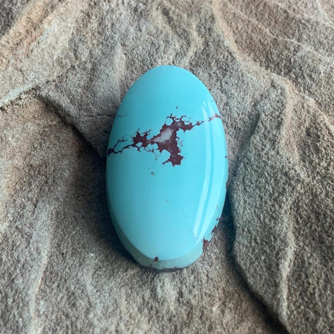 Beautiful Blue Oval Red River Turquoise Cabochon