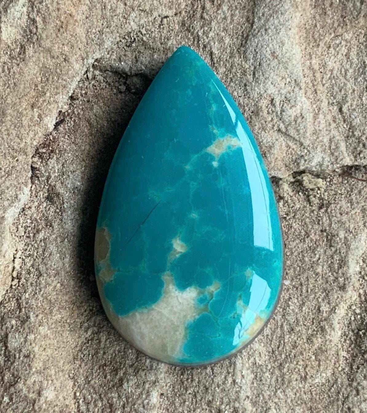 Beautiful Fox Turquoise Teardrop Cabochon or Polished Stone Cab