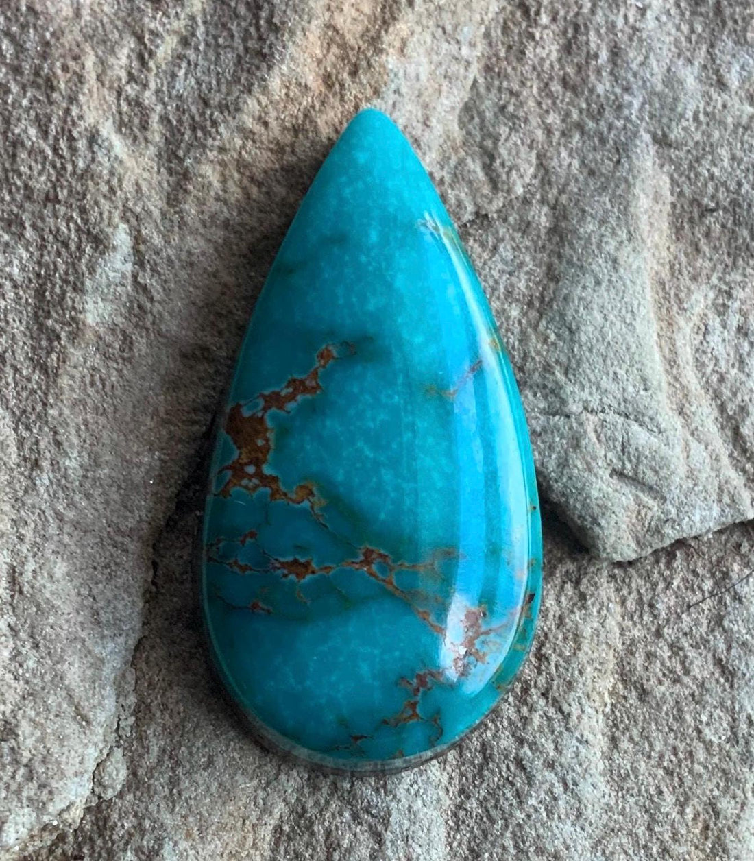 Pilot Mountain Turquoise Teardrop Cabochon