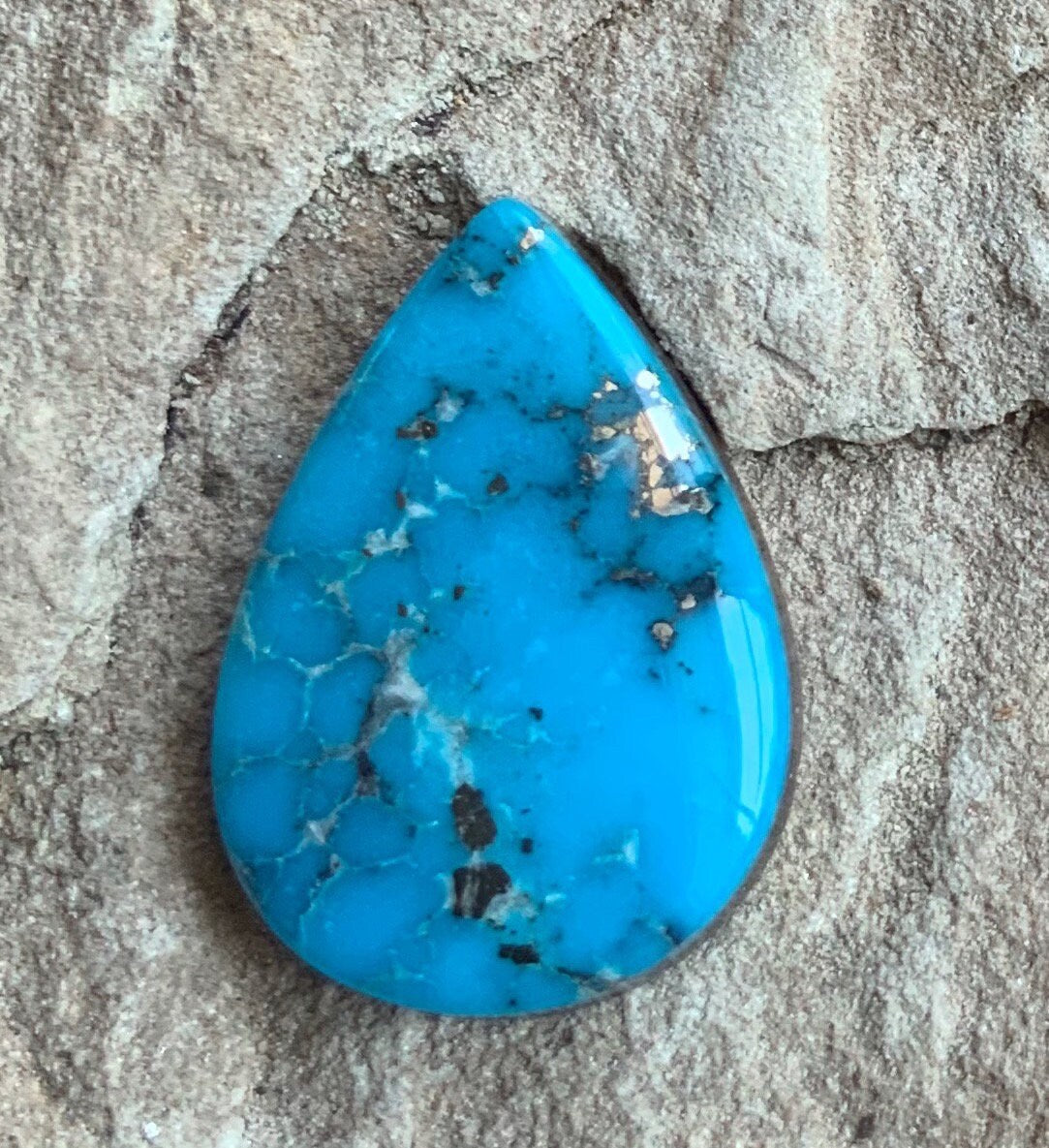 Ithaca Peak Turquoise High Grade Teardrop Cabochon #IP112