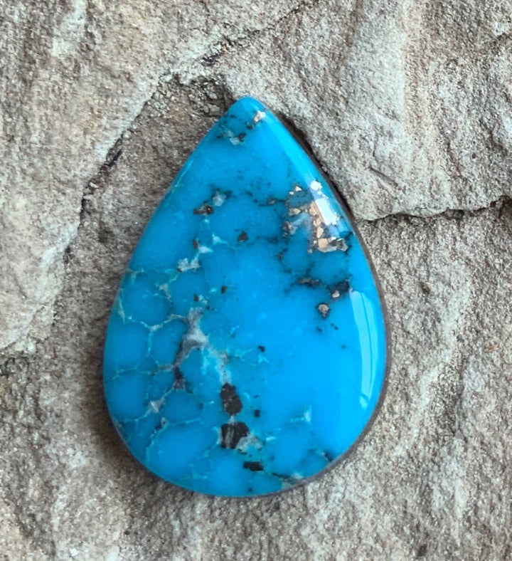 Beautiful High Grade Ithaca Peak Turquoise Teardrop Cabochon