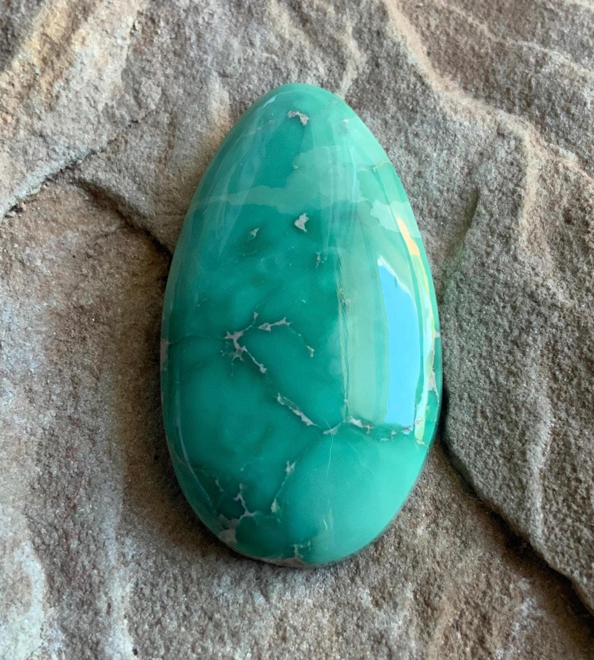 Gorgeous Natural Broken Arrow Variscite Teardrop Cabochon