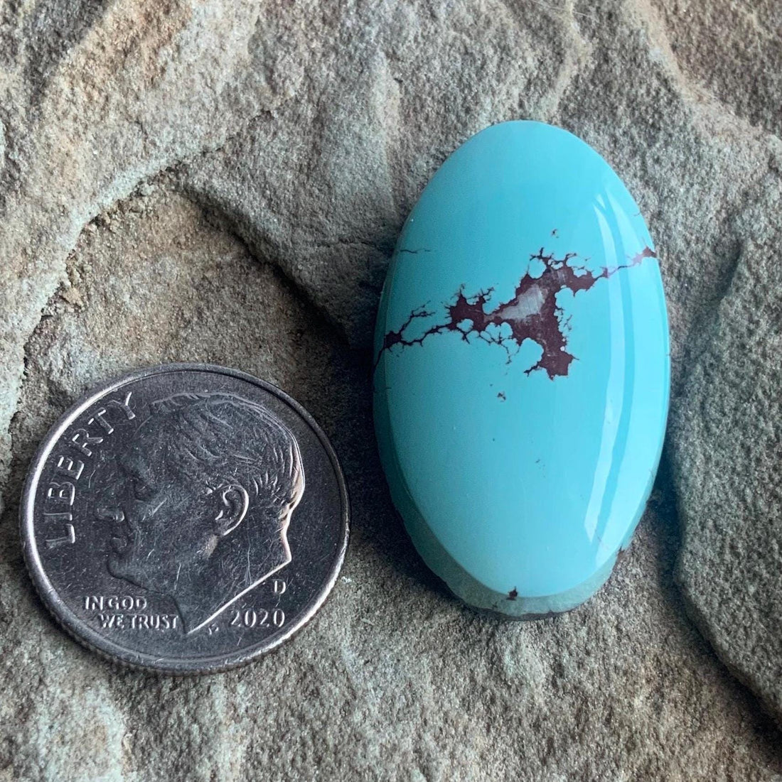 Beautiful Blue Oval Red River Turquoise Cabochon