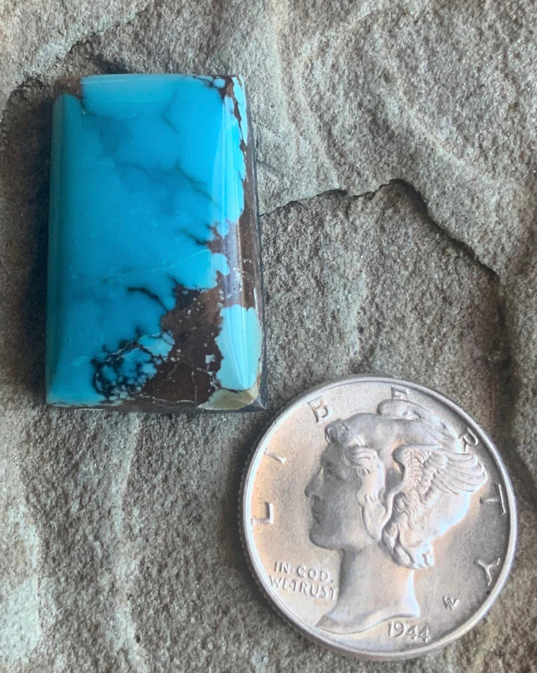 Beautiful Natural Sierra Nevada Rectangular Turquoise Cabochon