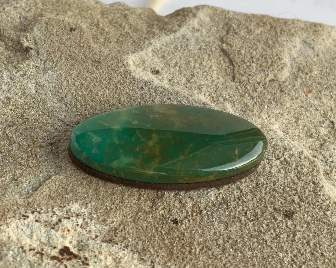 Beautiful Green Natural Turquoise Mountain Turquoise Long Oval Cabochon