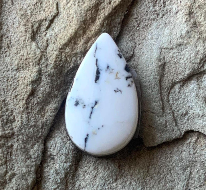 Beautiful Natural White Buffalo Teardrop Cabochon