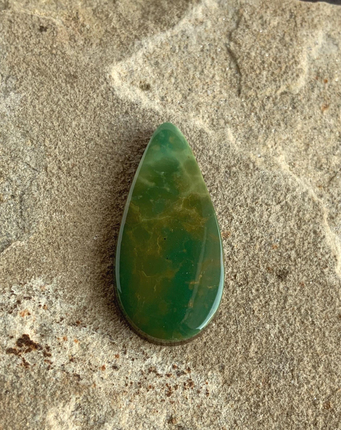 Natural Turquoise Mountain Turquoise Green Teardrop Cabochon
