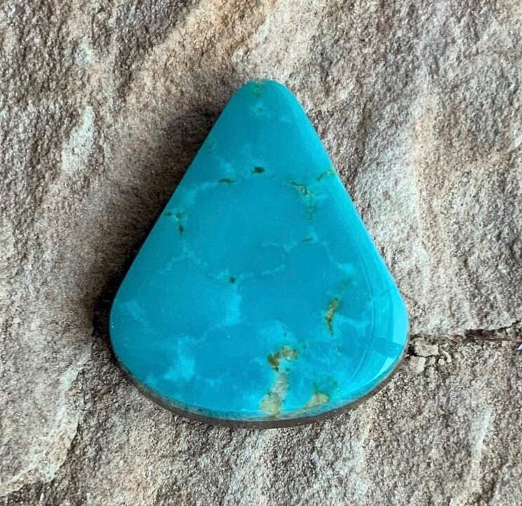 Beautiful Blue Royston Turquoise Triangular Cabochon or Polished Stone Cab