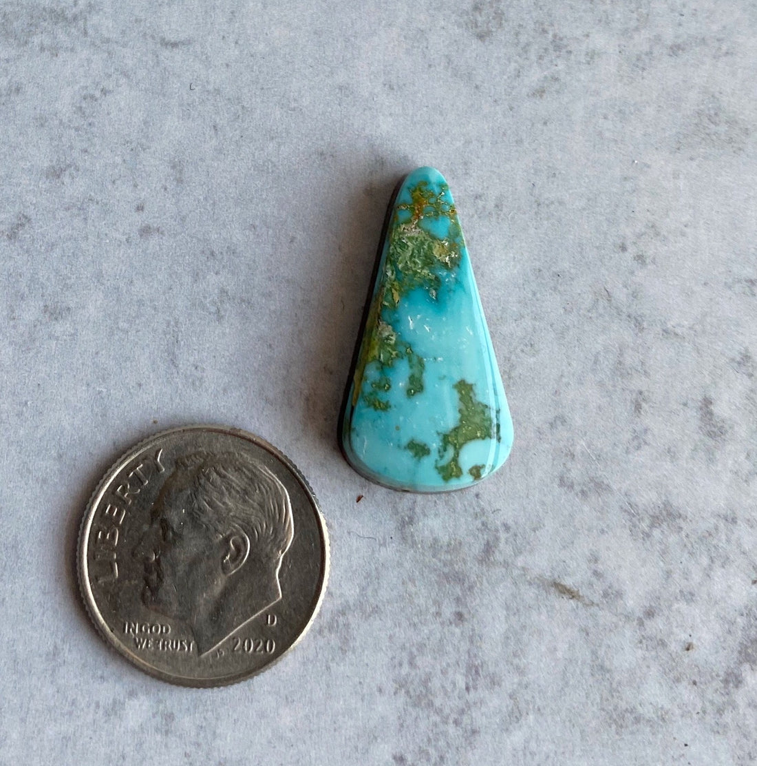 Royston Turquoise Blue & Green Elongated Triangular Cabochon #R63