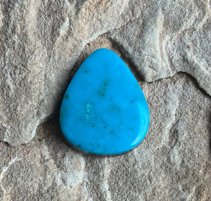 Bright Blue Turquoise Mountain Turquoise Teardrop Cabochon