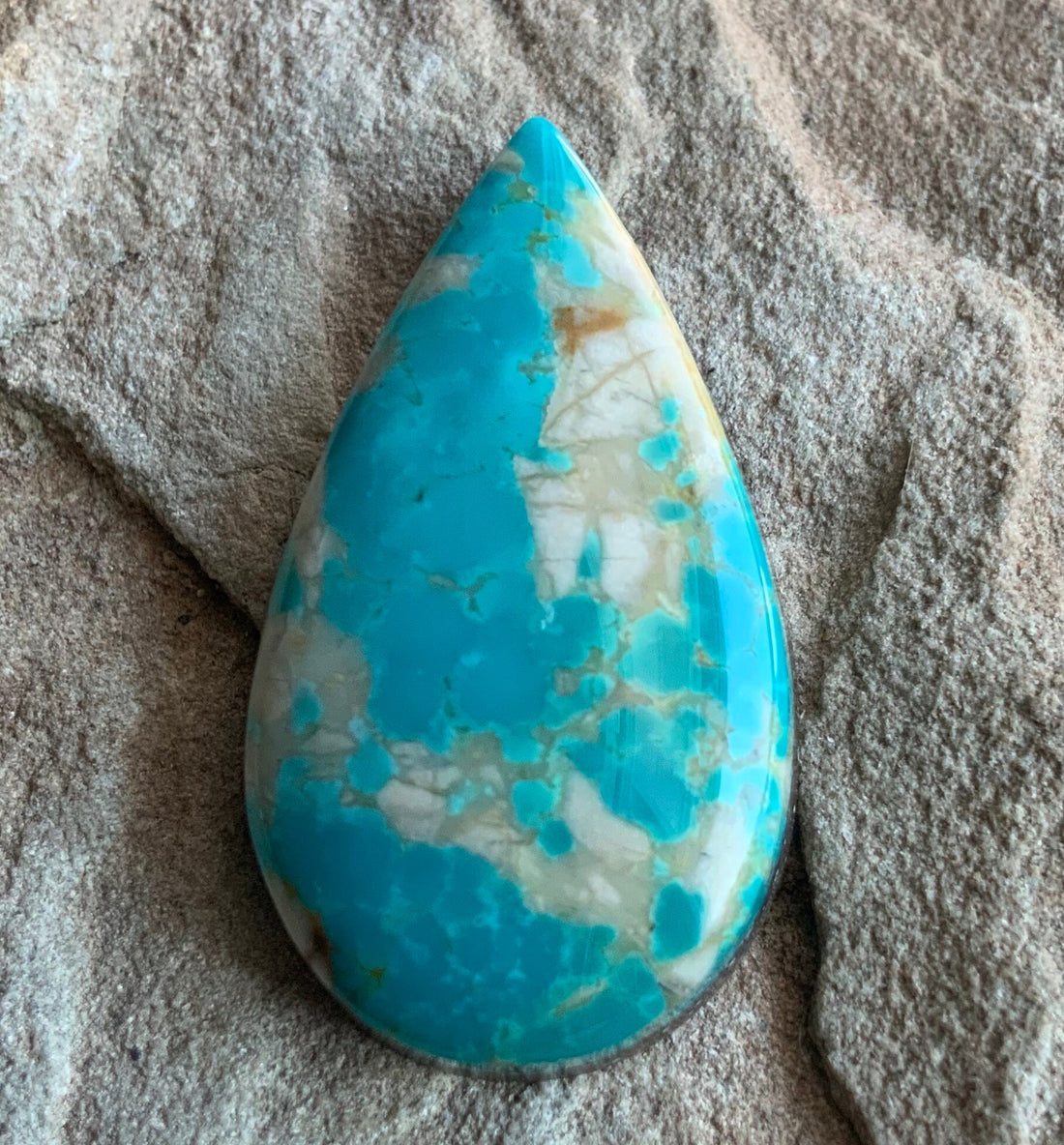 Royston Turquoise Blue Teardrop Cabochon or Polished Stone Cab