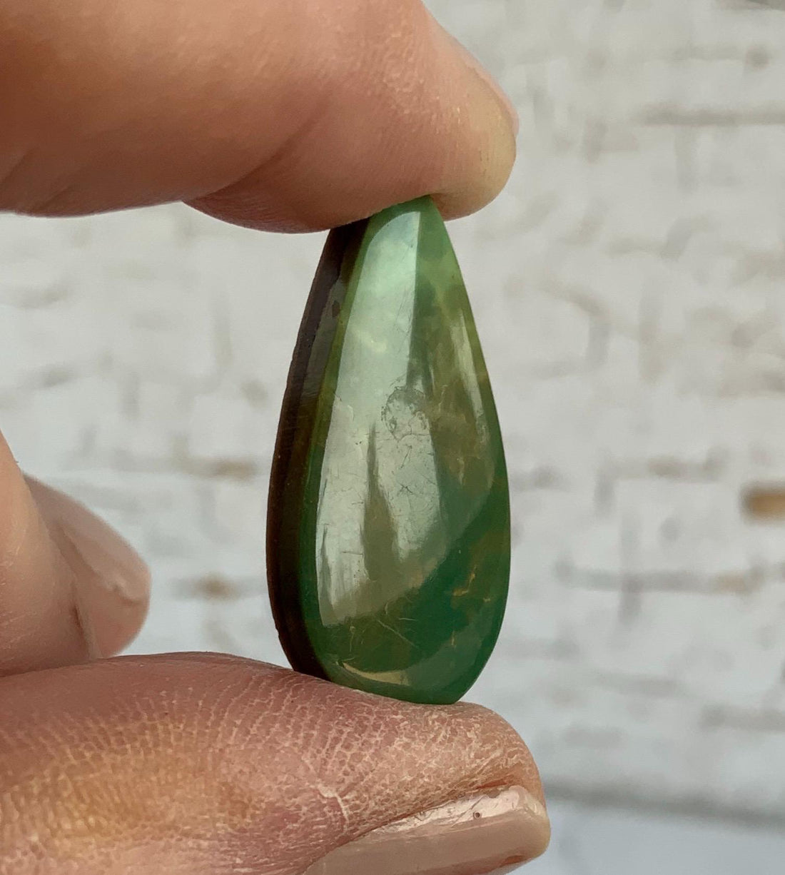 Natural Turquoise Mountain Turquoise Green Teardrop Cabochon