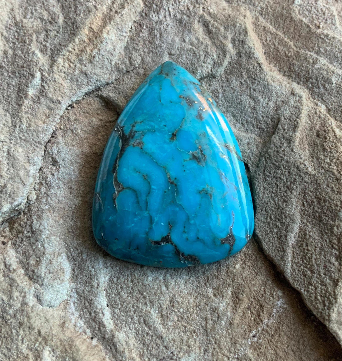 Beautiful Blue Morenci Turquoise Triangular Cabochon