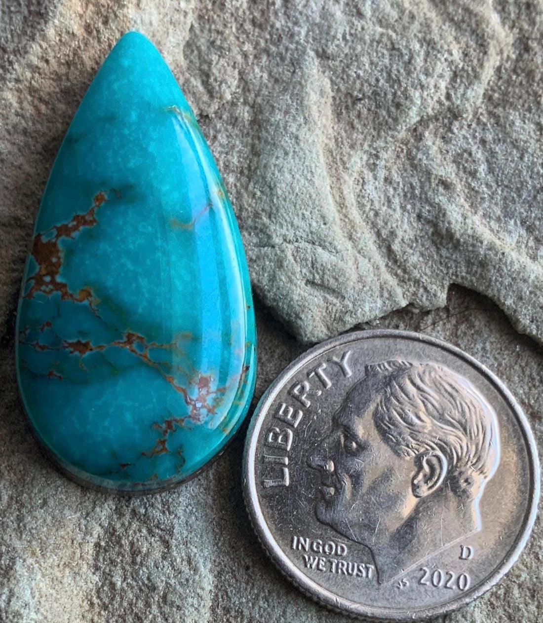 Pilot Mountain Turquoise Teardrop Cabochon
